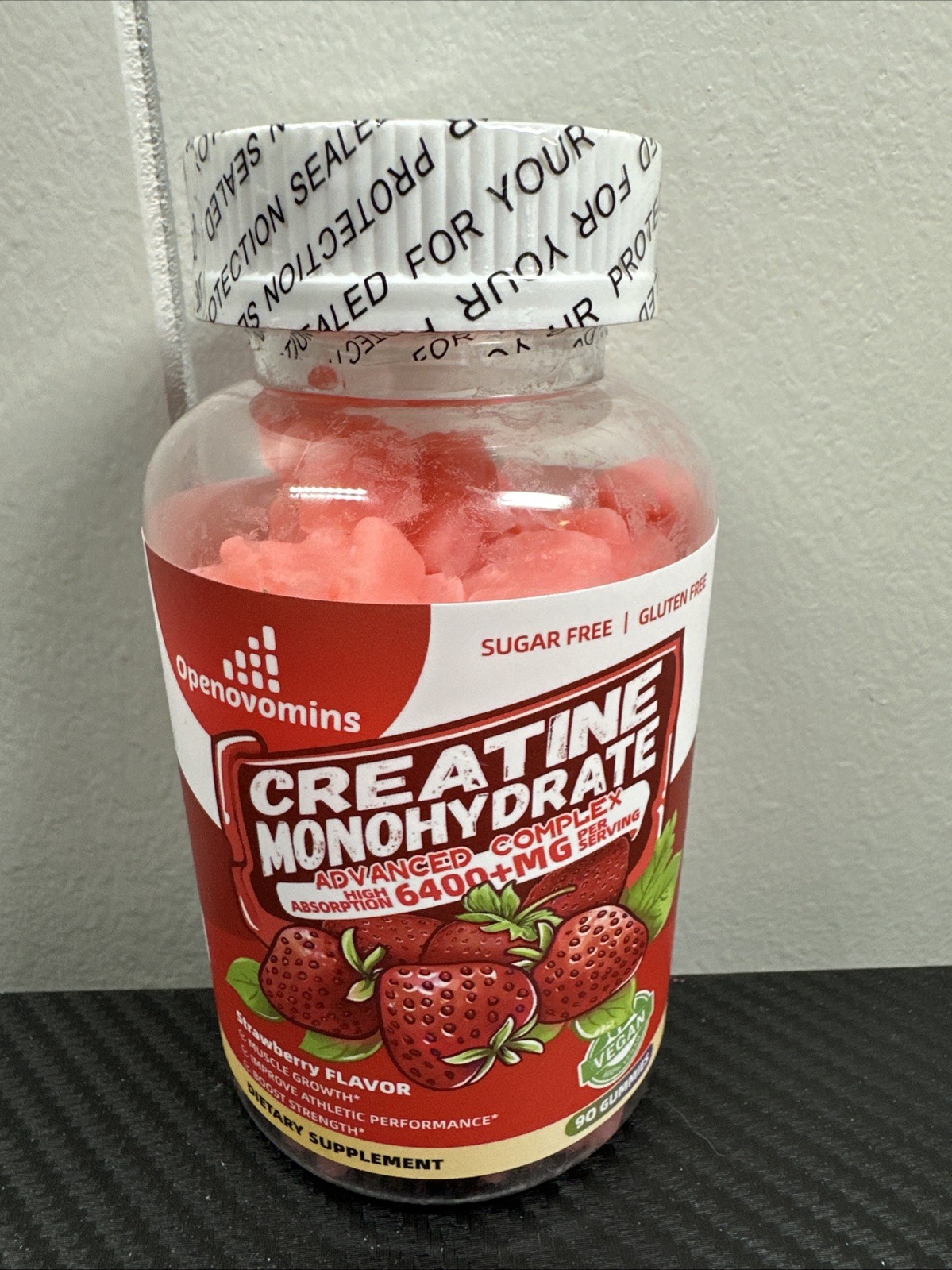 Creatine Strawberry Gummies Creatine 90 Gummies Dietary Supplement New 11/26 V1