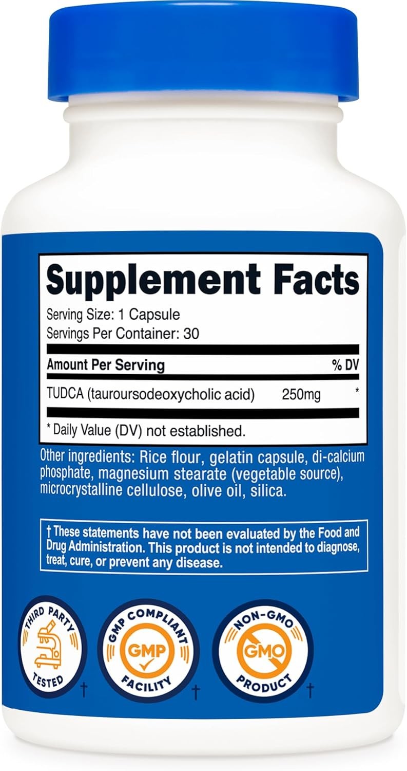 Premium Tudca Nutritional Supplement 30 Capsules Non GMO Gluten Free 250mg
