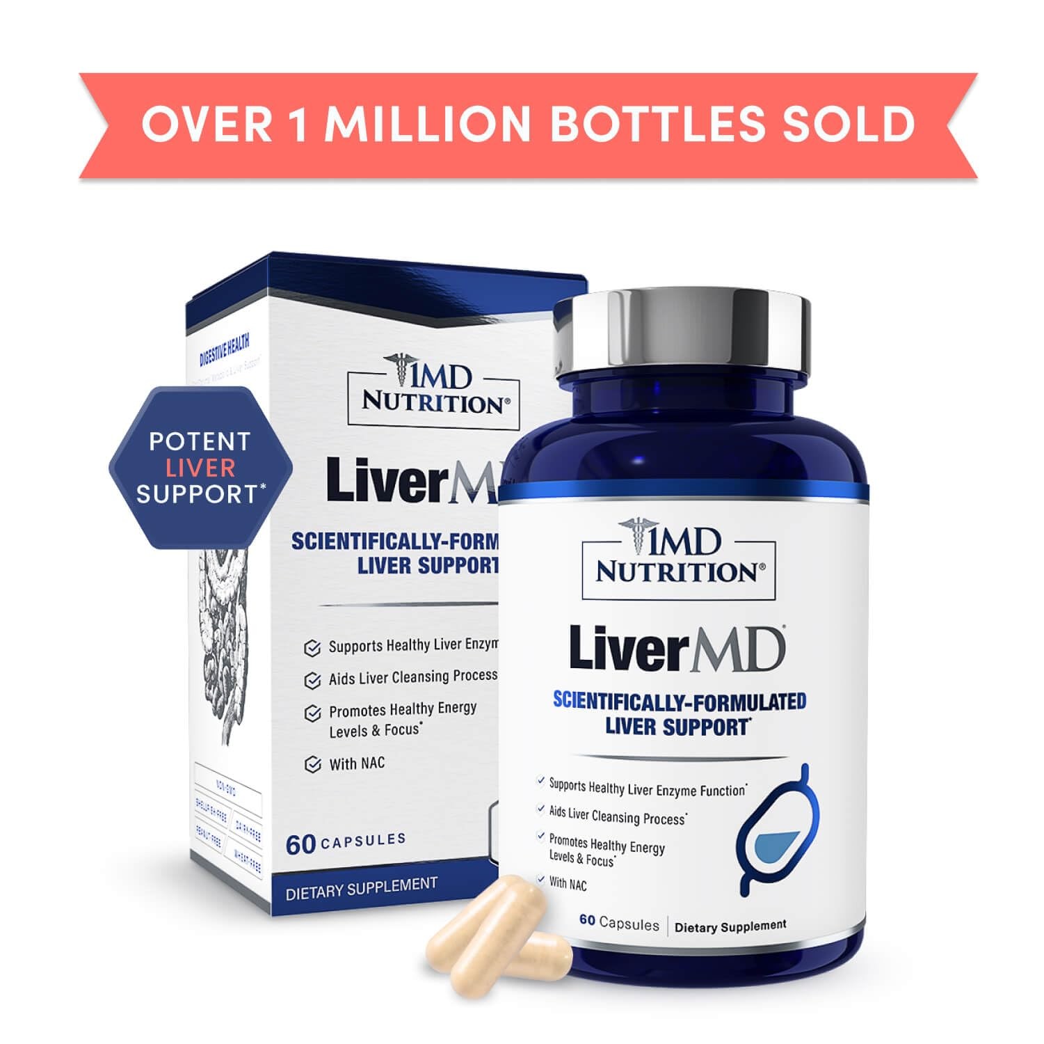 1MD Nutrition LiverMD – Liver Support Supplement | 60 Count (Pack of 1)
