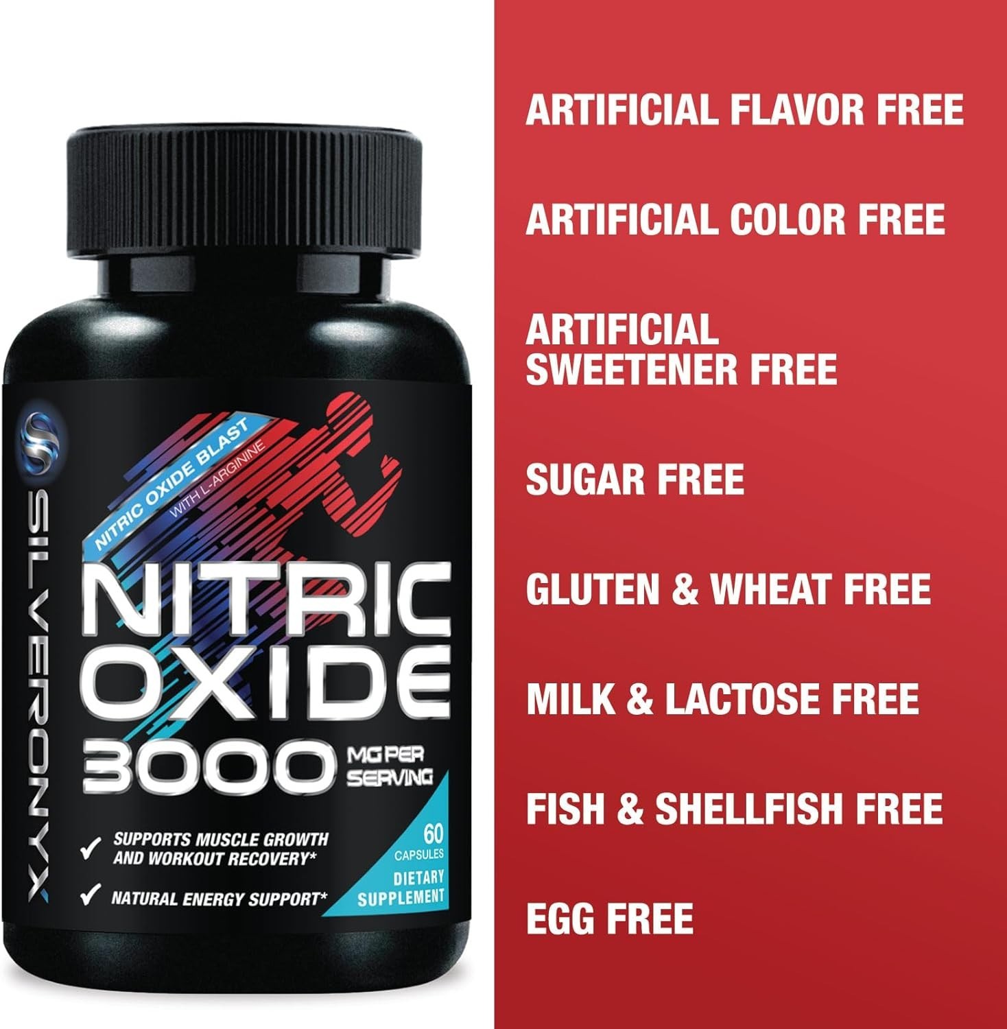 Extra Strength Nitric Oxide Supplement 3X Strength L Arginine, Citrulline Malate
