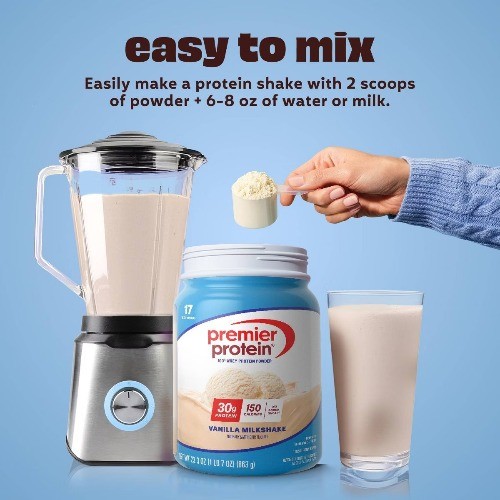 Premier Protein 100% Whey Protein Powder – Vanilla Milkshake – 17 Serve