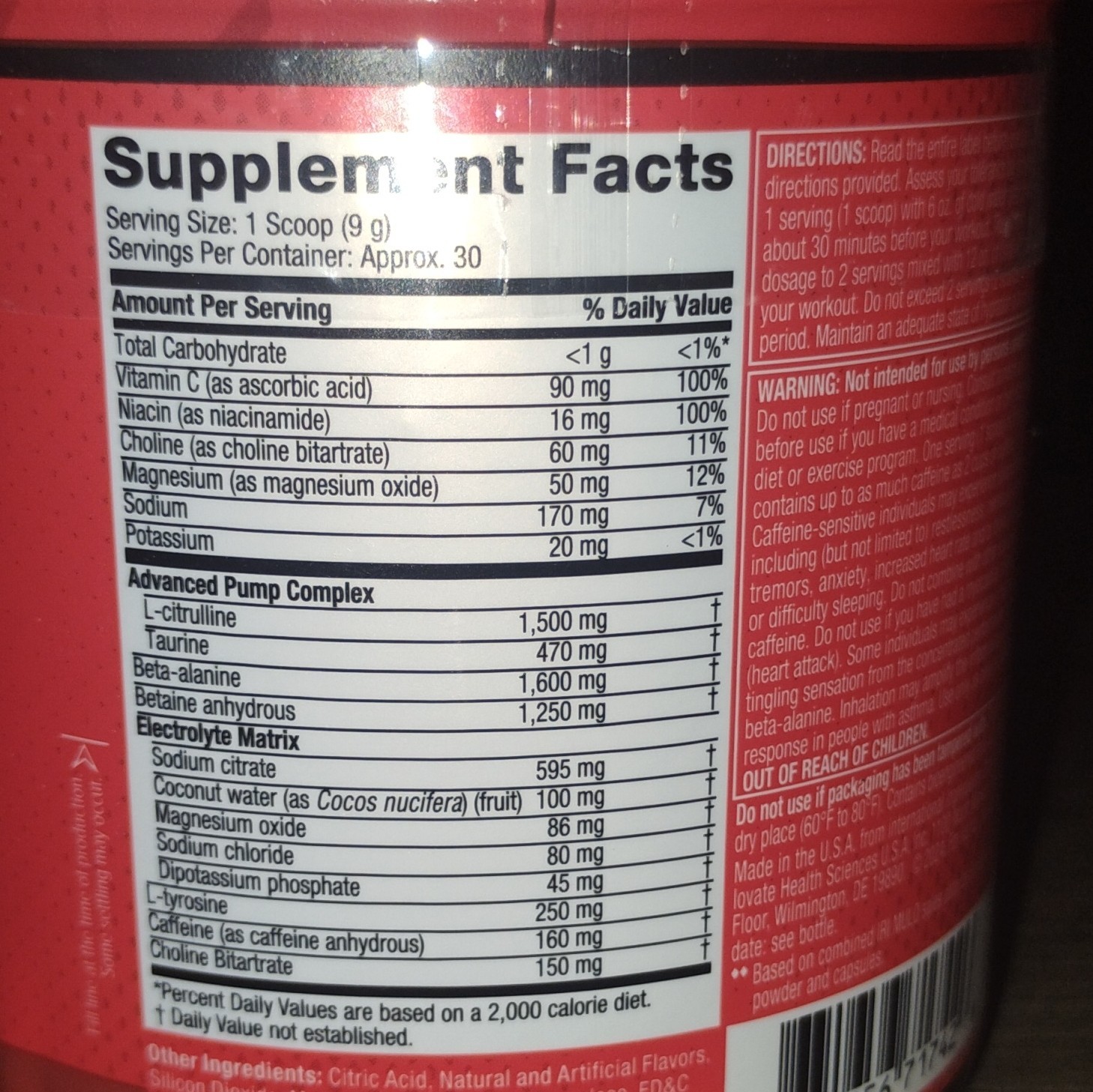 Six Star Pre-Workout Explosion 2.0 Powder Fruit Punch 30 Servings 9.52 oz