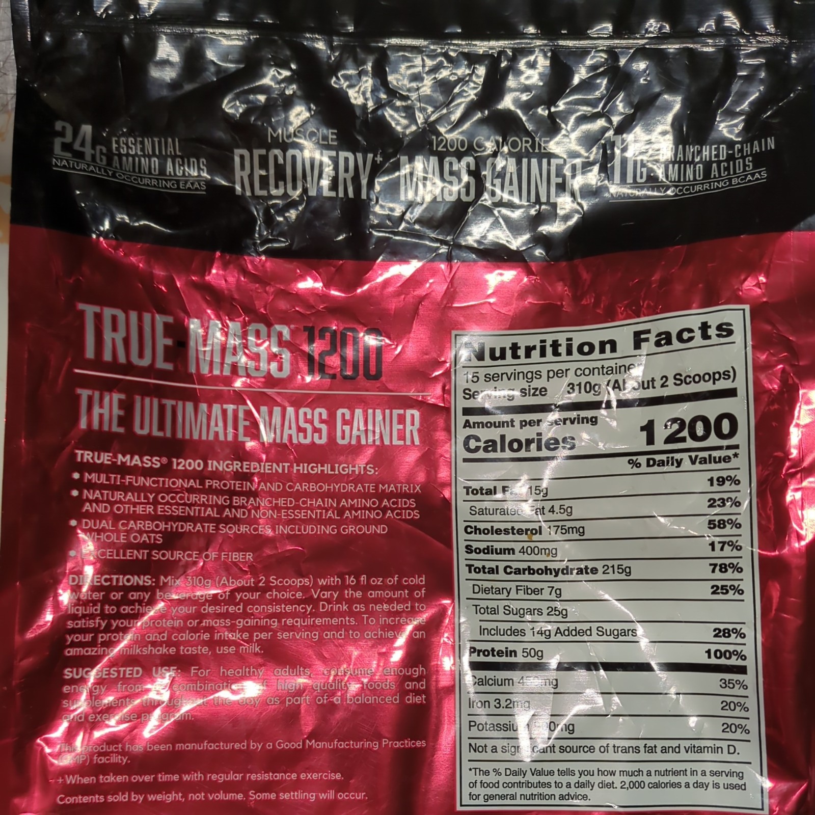 BSN True-Mass 1200 High Calorie Weight Mass Gainer 10.25LB Bag.