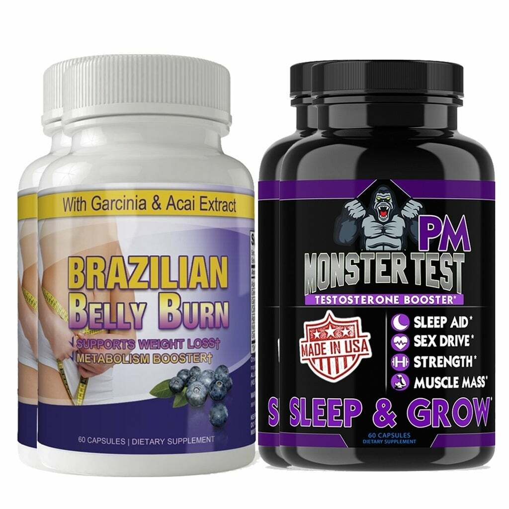 Brazilian Belly Burn Weight Loss & Testosterone Sexual Booster Capsules Combo