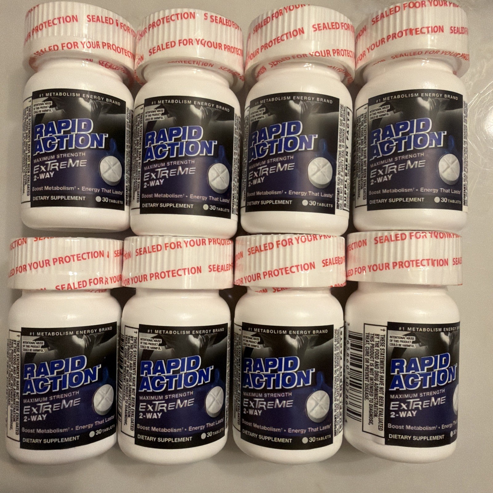 Rapid Action 2 Way Energy EXTREME MOOD Boost 8 SEALED 30ct Bottles EXP 4/31