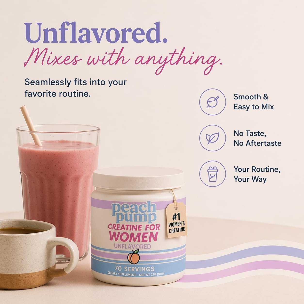 Vegan Creatine Monohydrate Powder for Women – 3g per Serving, Muscle Support, 70