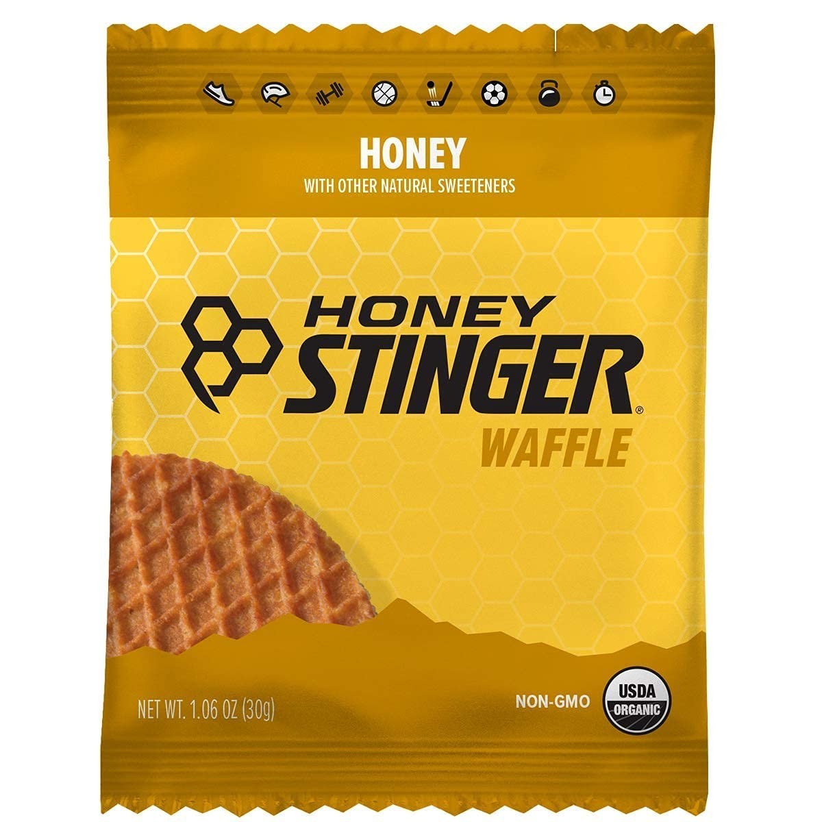 Organic Honey Waffle Energy Stroopwafel for Exercise Performance 16ct