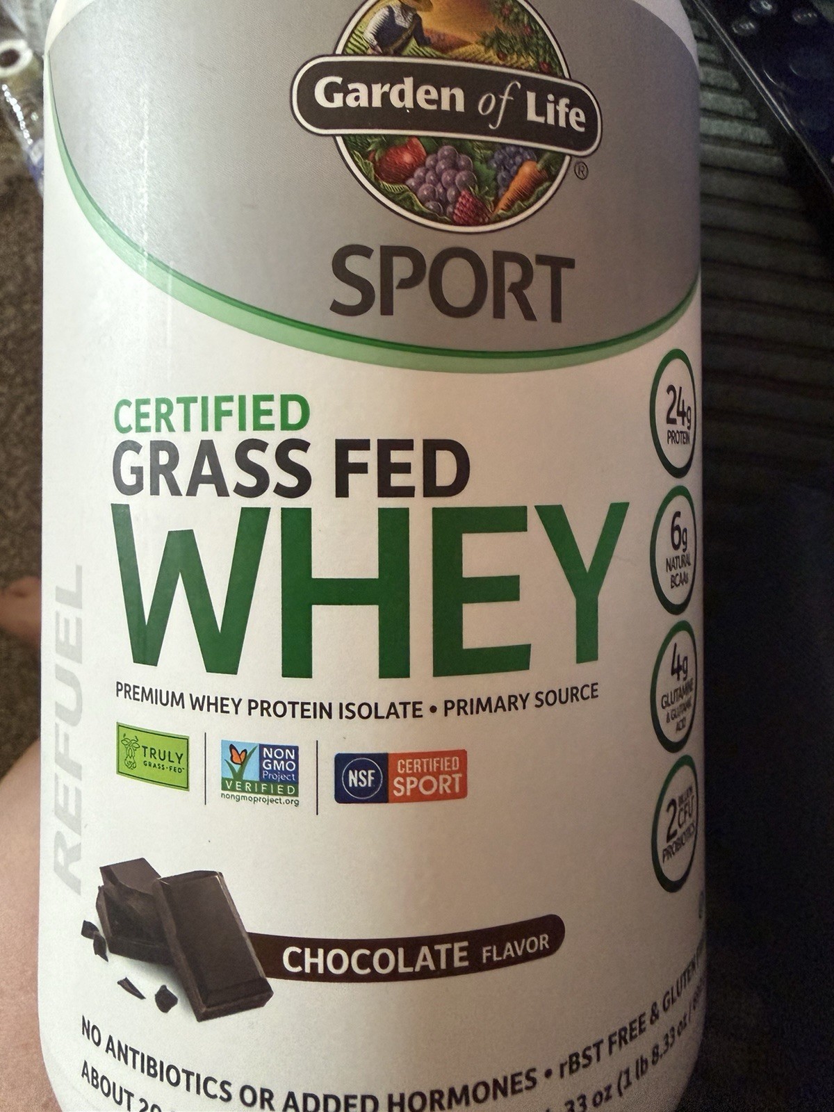 Garden of Life SPORT Grass Fed Whey Protein Powder – 24g Whey Protein Chocolate