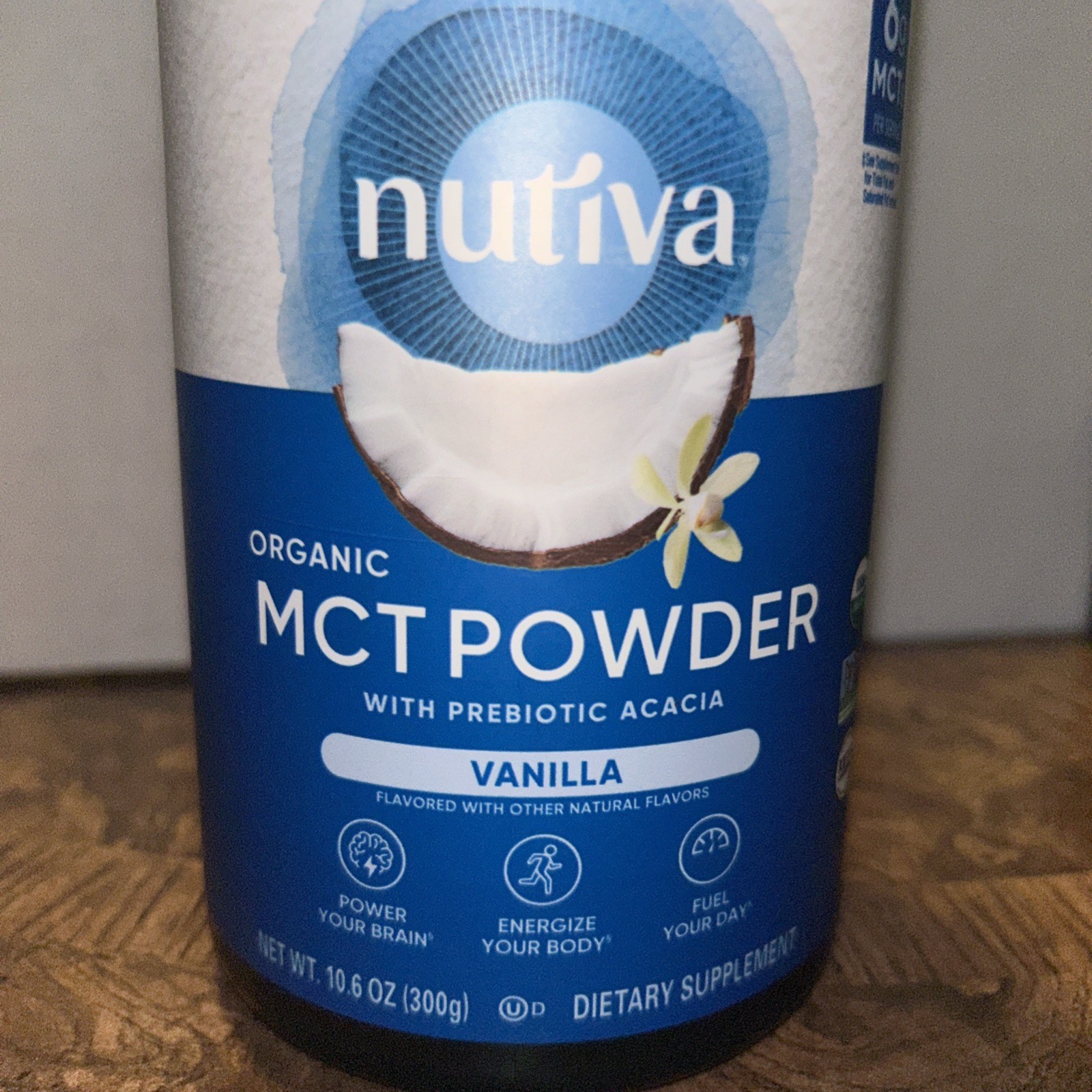 Organic MCT Powder Vanilla NUTIVA 10.6 oz BB 7/2026