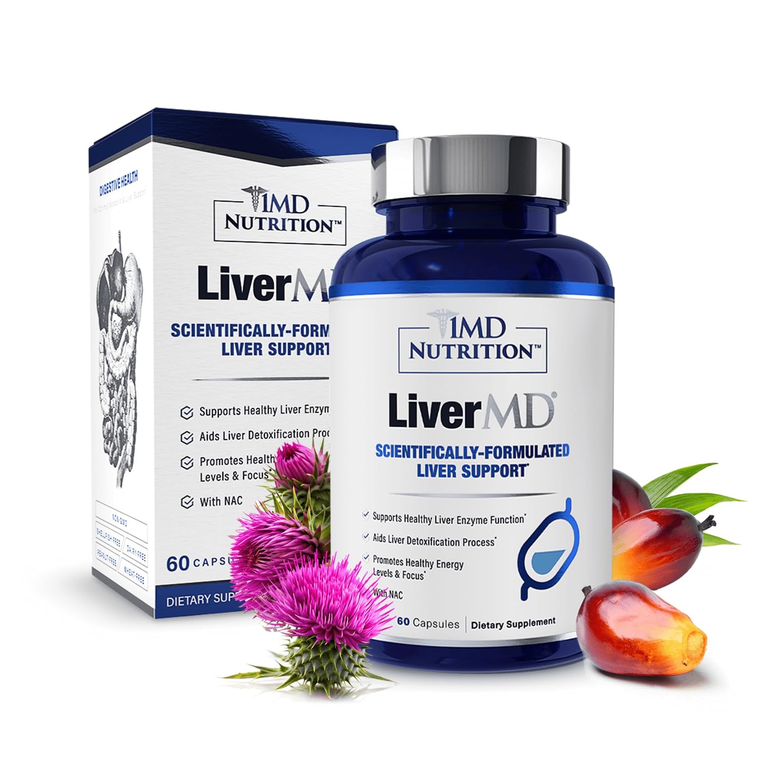 1MD Nutrition LiverMD – Liver Support Supplement | 60 Count (Pack of 1)