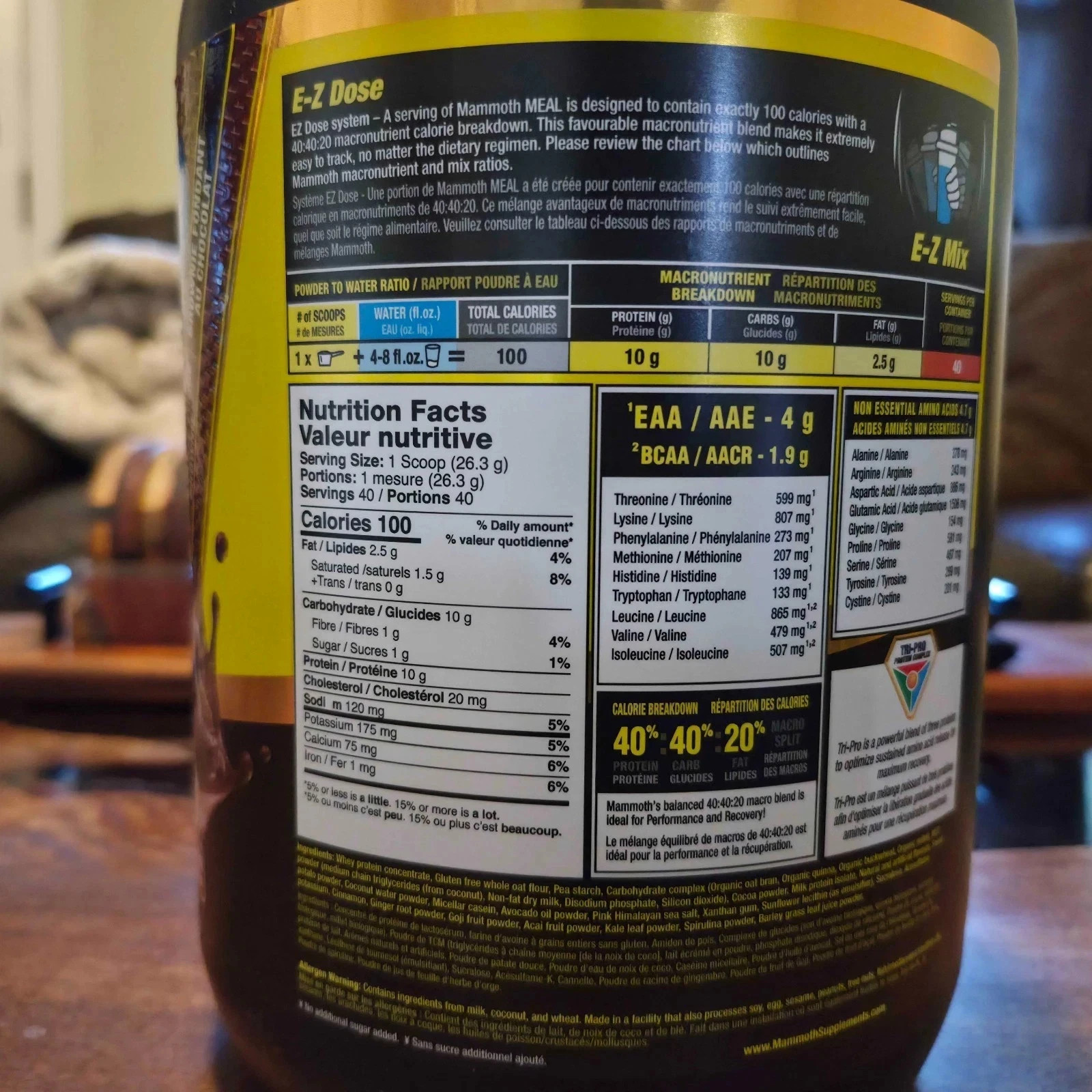 Protein Powder 2.25lb NEW/SEALED – Chocolate Fudge Brownie Flavor, Mammoth Meal