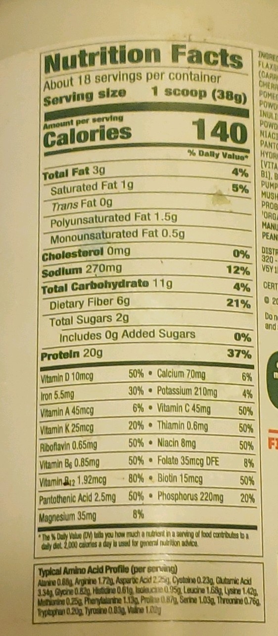 Vega Organic All-In-One Shake Vegan Protein Powder French Vanilla 24.3 oz