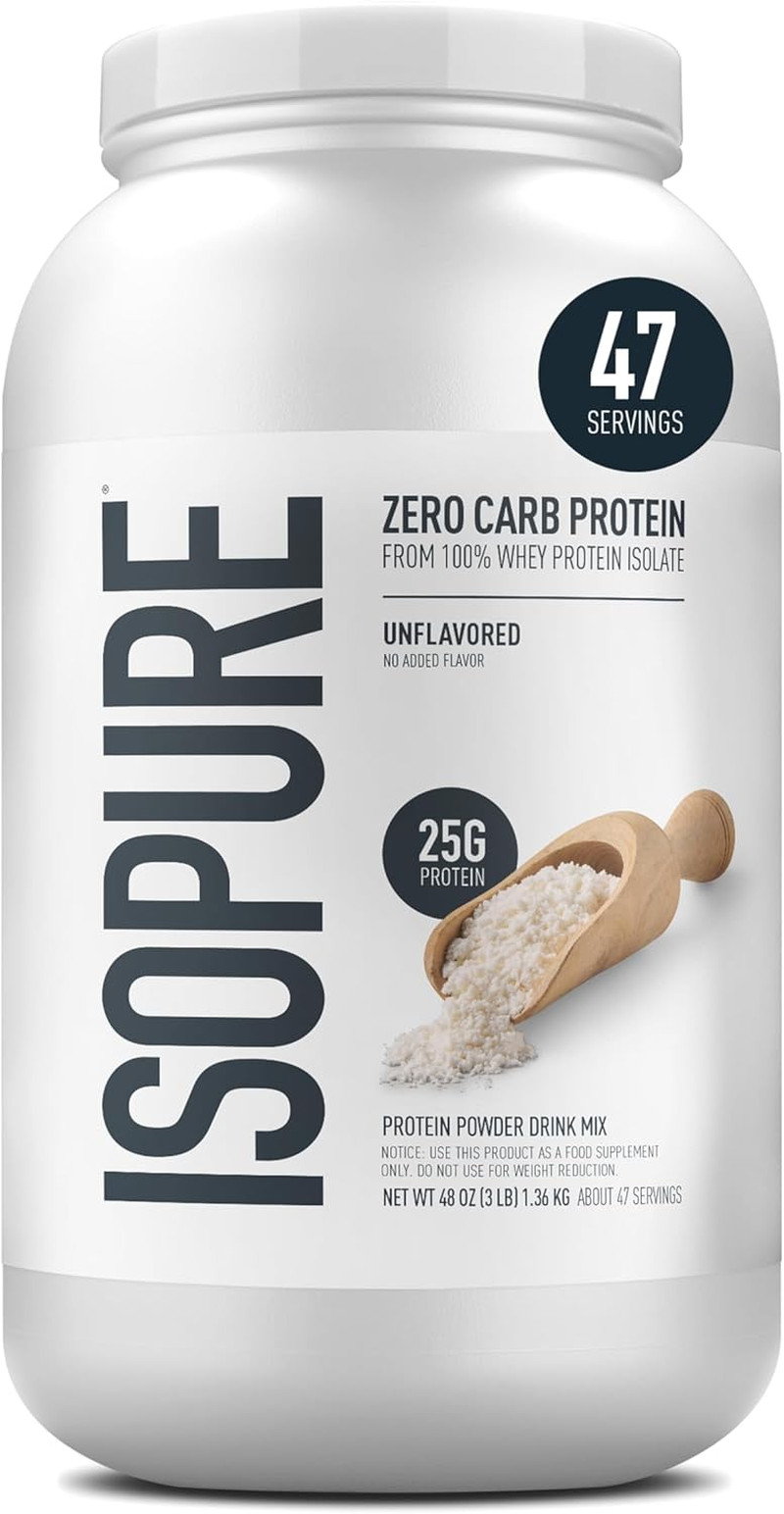 Zero Carb 100% Pure Whey Isolate Protein Powder, Lactose Free, Gluten Free, With