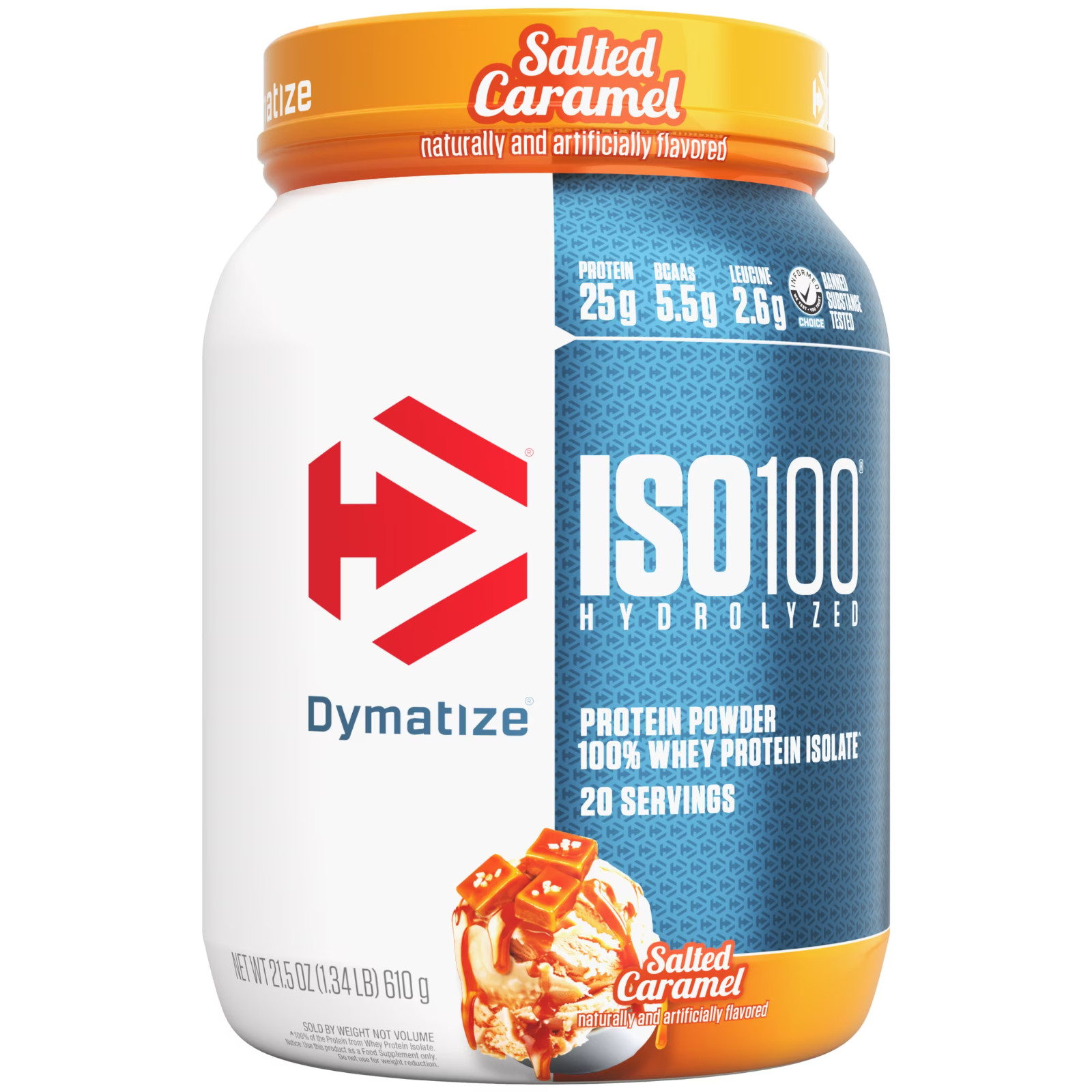 Dymatize ISO100 Hydrolyzed Whey Isolate Protein Powder, 25g Protein, 20 Servings