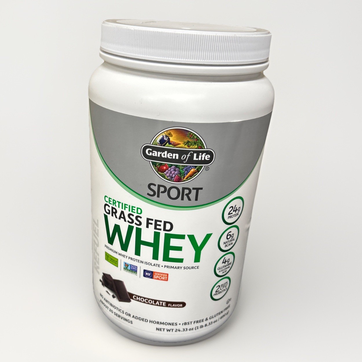 Garden of Life SPORT Certified Grass Fed Whey – Chocolate (20 Servings) EXP 9/26