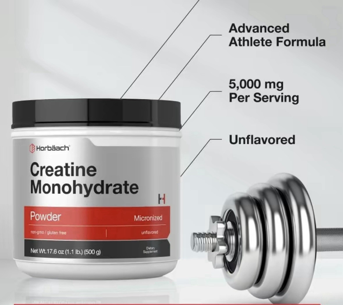 Monohydrate Powder Micronized and Unflavored Vegetarian, Non- GMO, Gluten Free