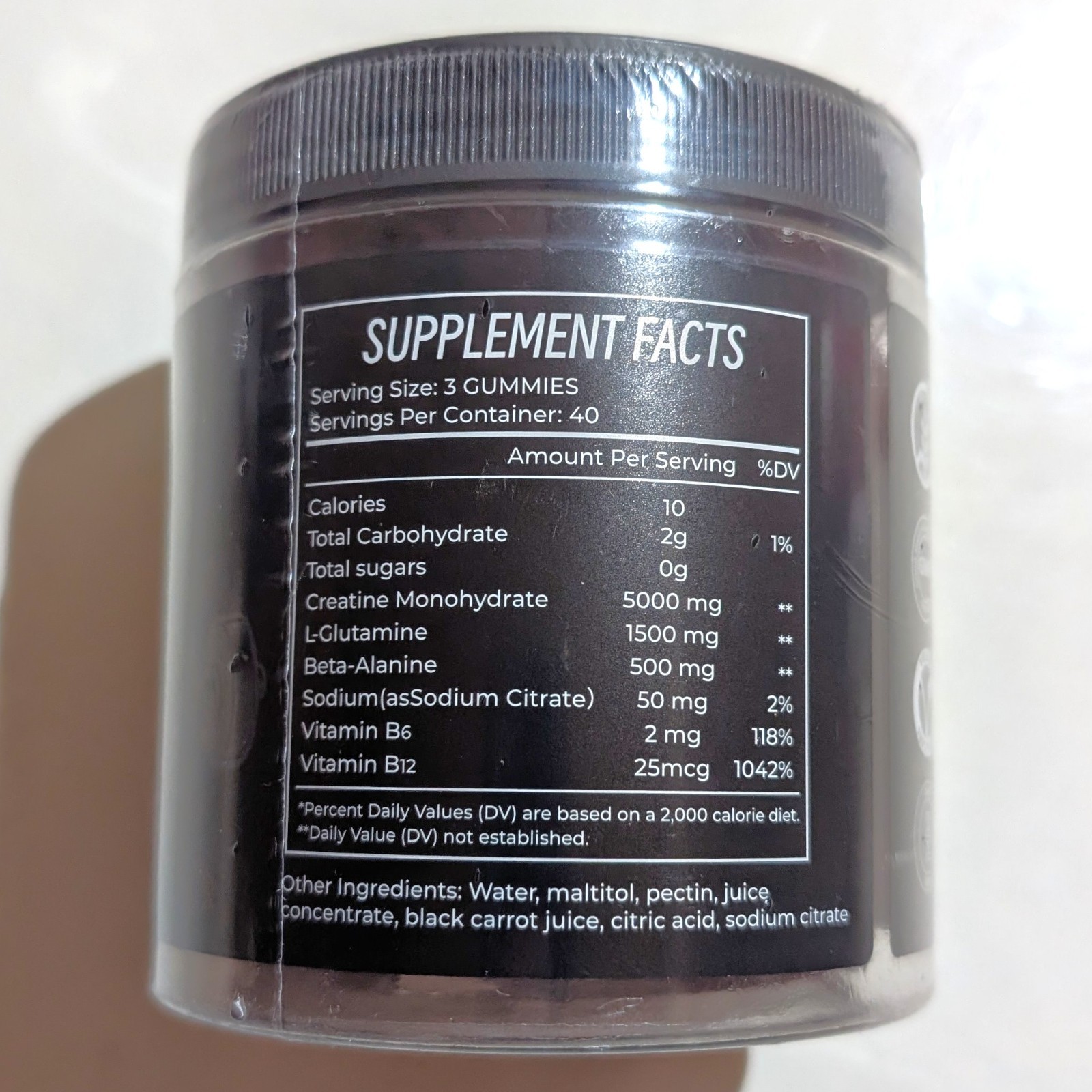 Creatine Monohydrate Gummies 5g for Women & Men 120 Count Exp 09/11/2027