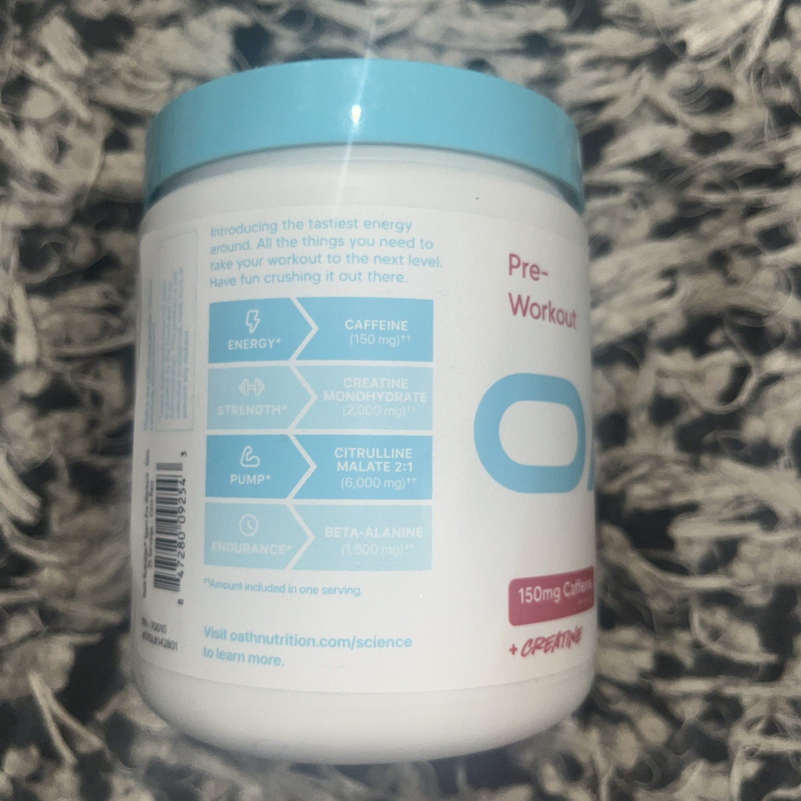 Oath Nutrition Pre-Workout Powder, Coco-Razz Flavor, Gluten, Dairy & Sugar Free