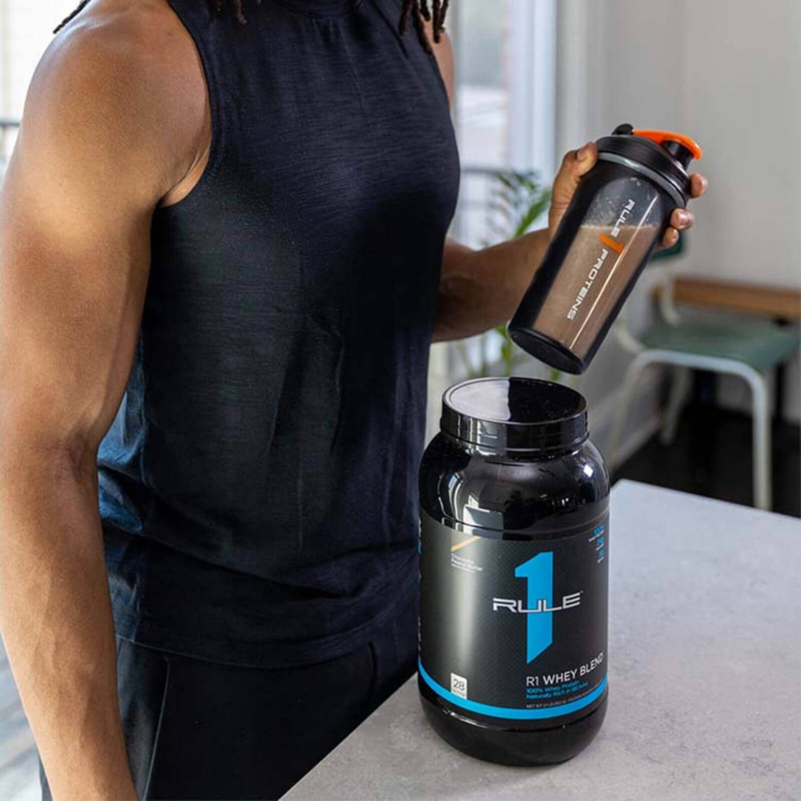 RULE 1 Whey Blend 14 serv Vanilla Ice Cream 100% Whey Protein Blend 1.02lb