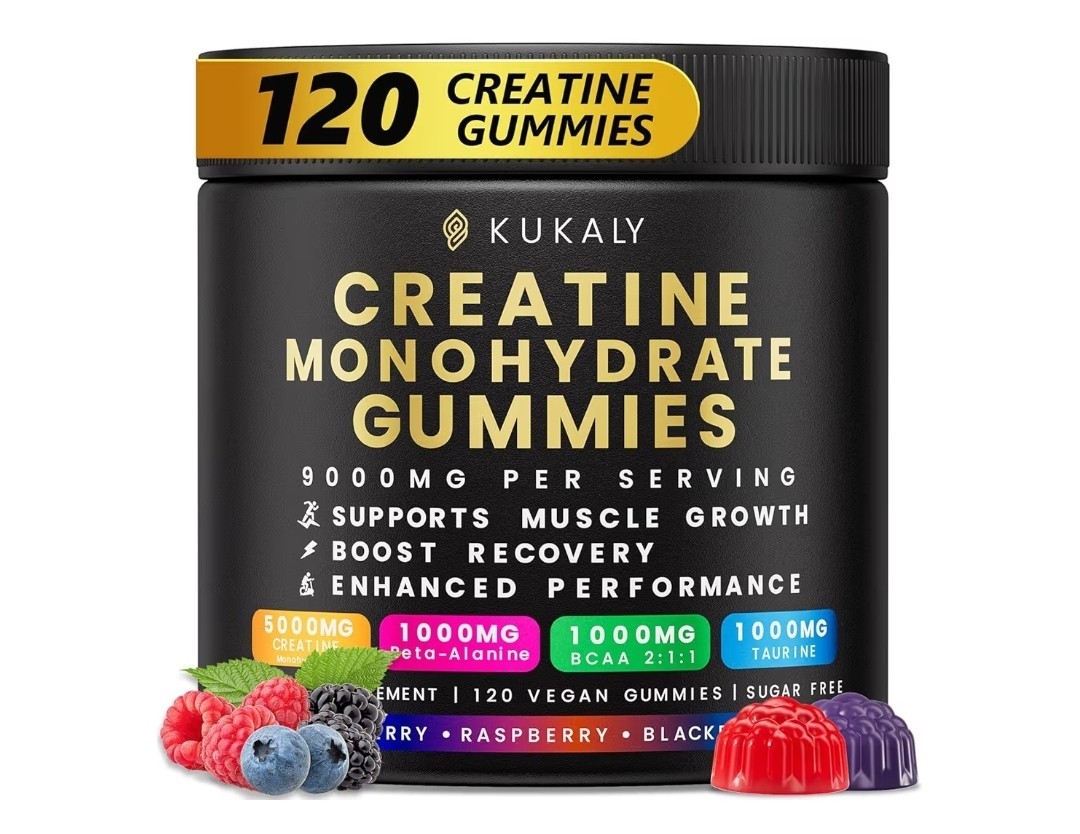 Kukaly Creatine Monohydrate Gummies for Men Women, 9000MG Creatine Gummies