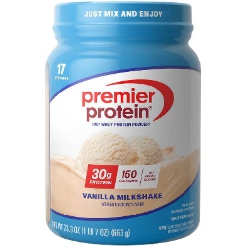 Premier Protein 100% Whey Protein Powder – Vanilla Milkshake – 17 Serve