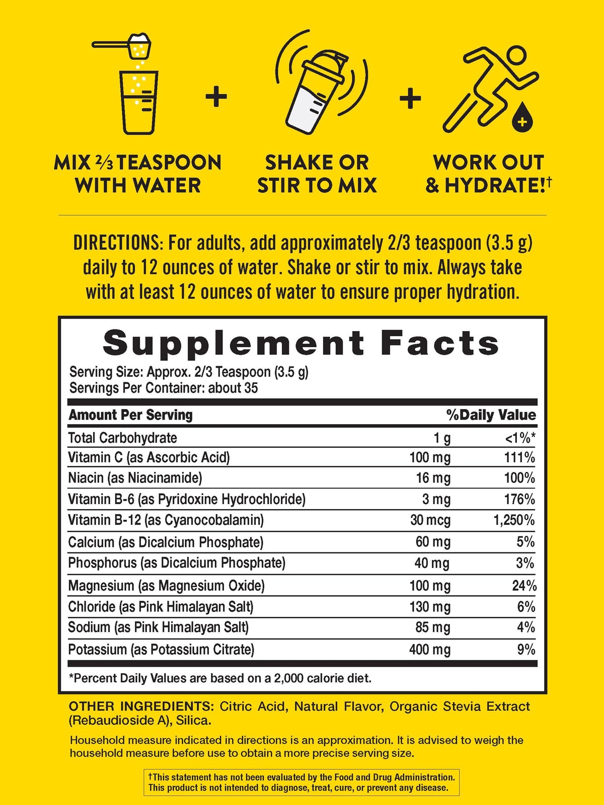 Nature’s Truth Electrolyte Hydration +B Vitamins Powder Mix Lemon – Exp 8/26