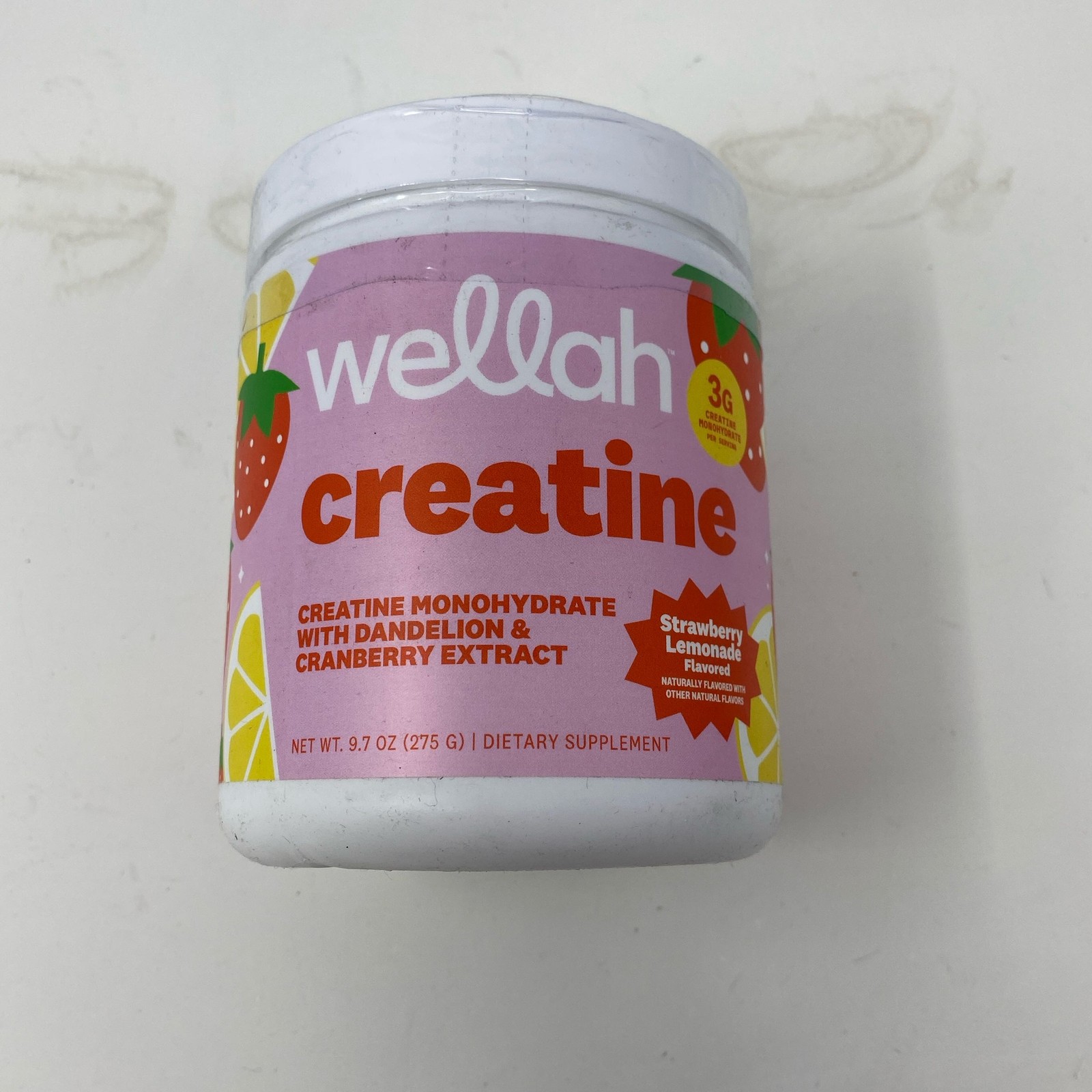 Wellah Creatine, Strawberry Lemonade, 50 Servings (9.7oz)