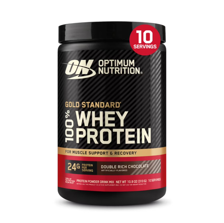 3 Pack Gold Standard 100% Whey Protein Powder, Double Rich Chocolate, 10 Serv Pk