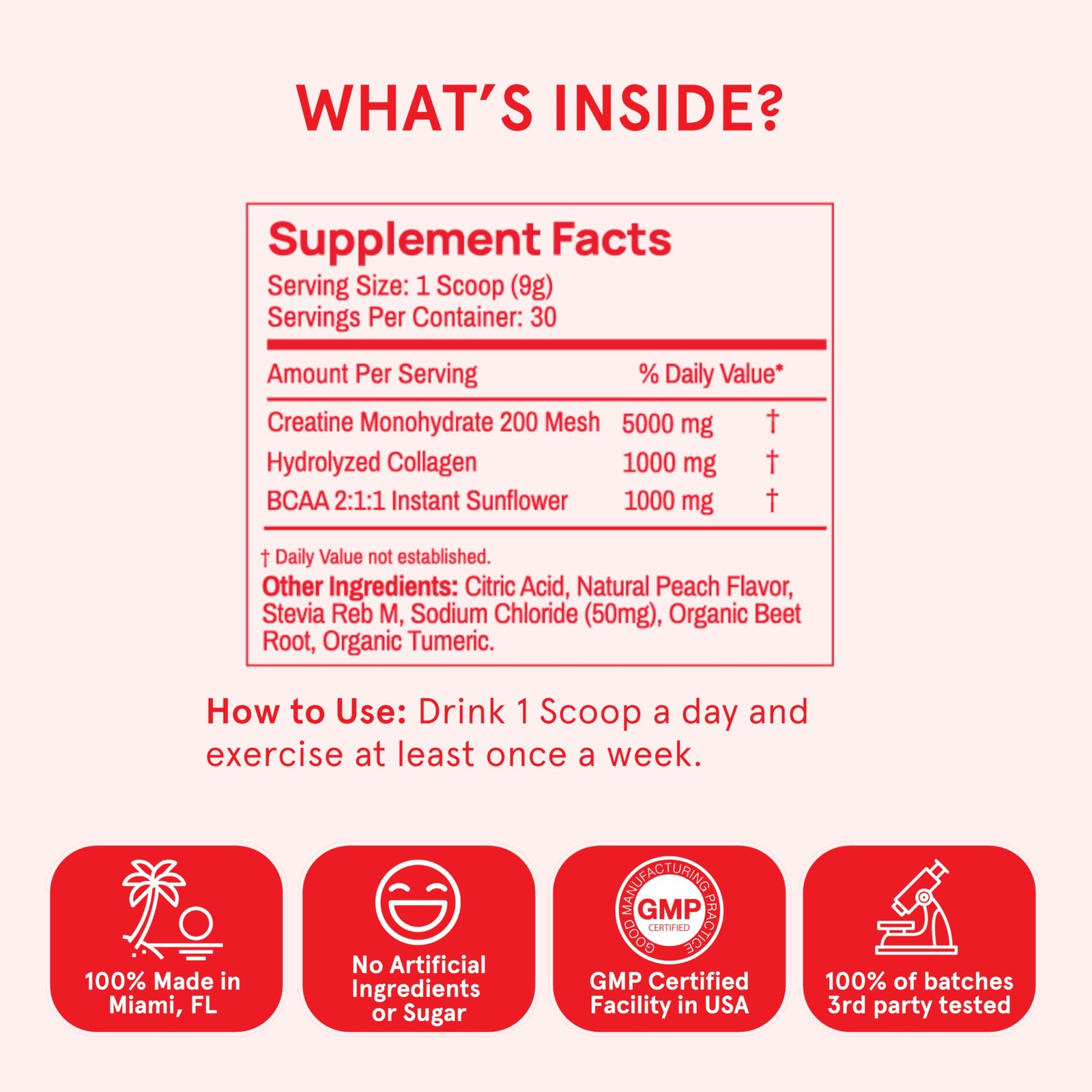 Creatine for Women – Micronized Creatine Monohydrate Powder with BCAA & Colla…