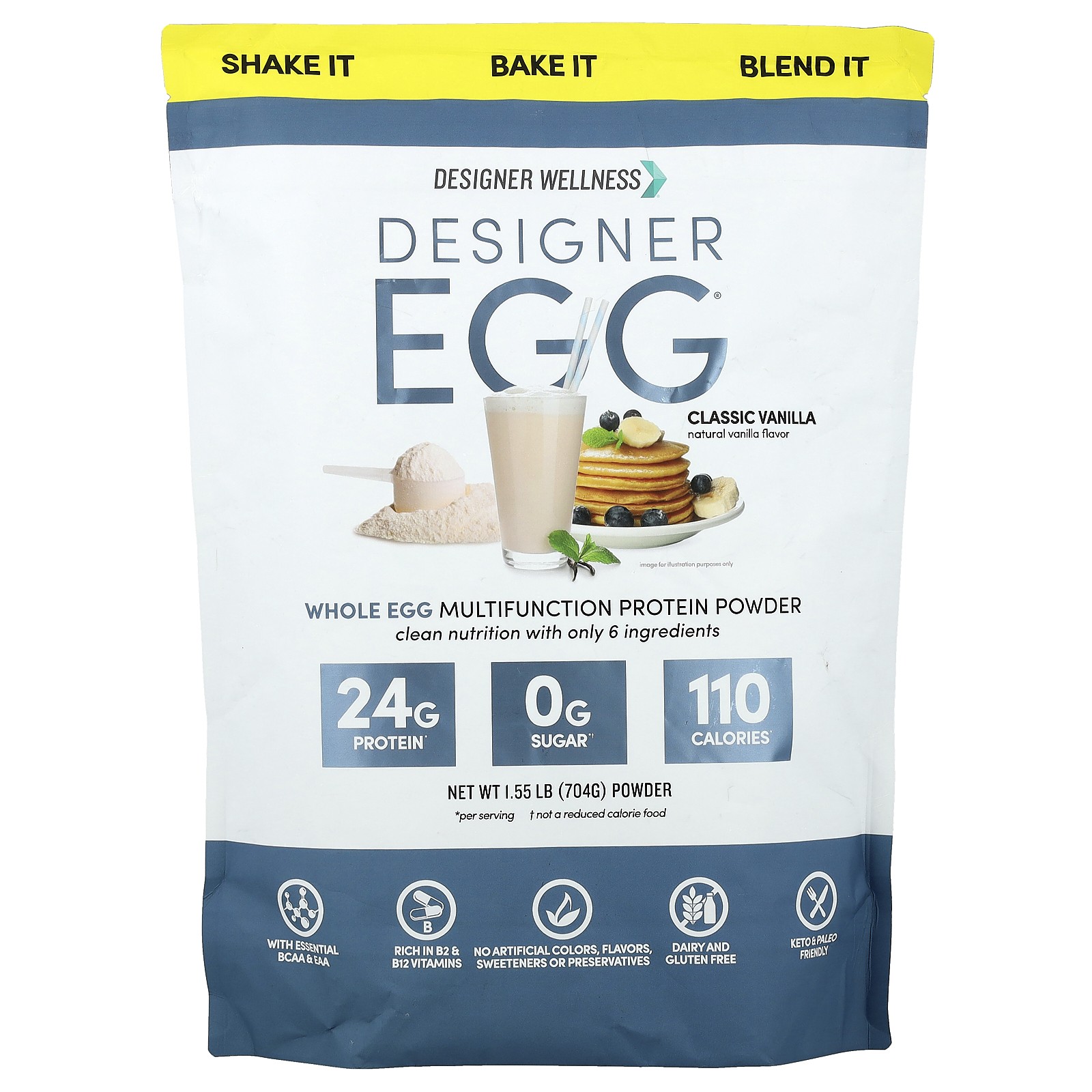 Designer Egg®, Whole Egg Multifunction Protein Powder, Classic Vanilla, 1.55 lb