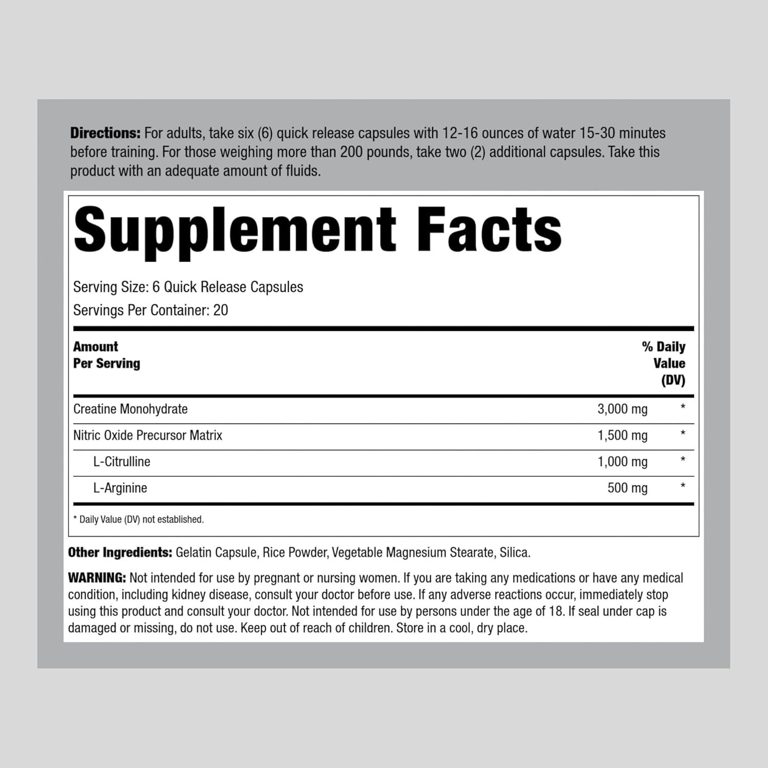 Creatine Capsules-120 Count-3000Mg-German Creatine Monohydrate-creapure