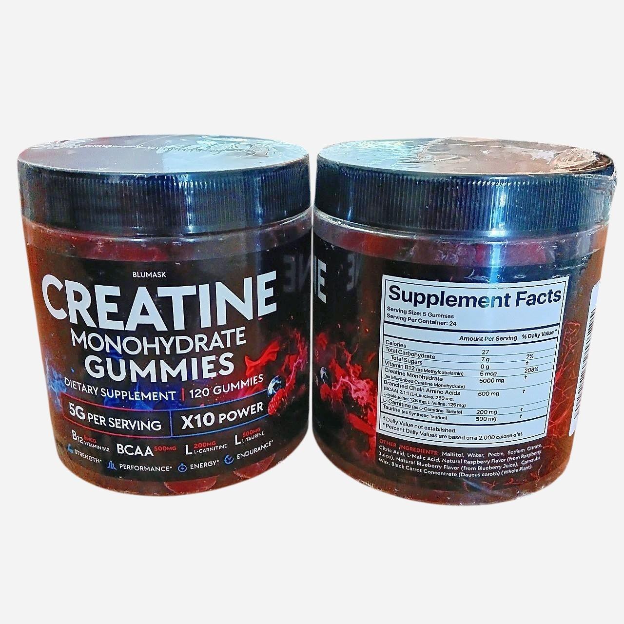 2 Pack Creatine Monohydrate Gummies Complex 5000 MG for Men & Women, Preworkout