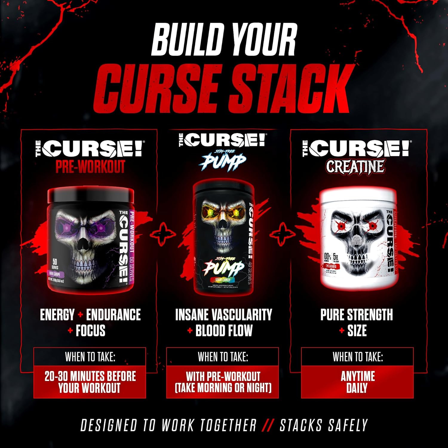 the Curse! Pre Workout Powder for Men & Women, Caffeine, Beta-Alanine, Creatine,