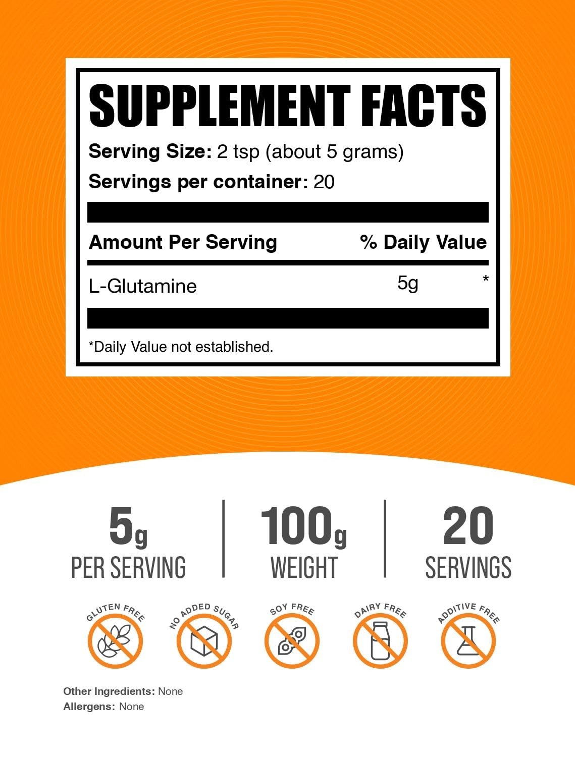 L Glutamine Powder 5G Pack Of 1 Unflavored Nutritional Supplement For Fitness