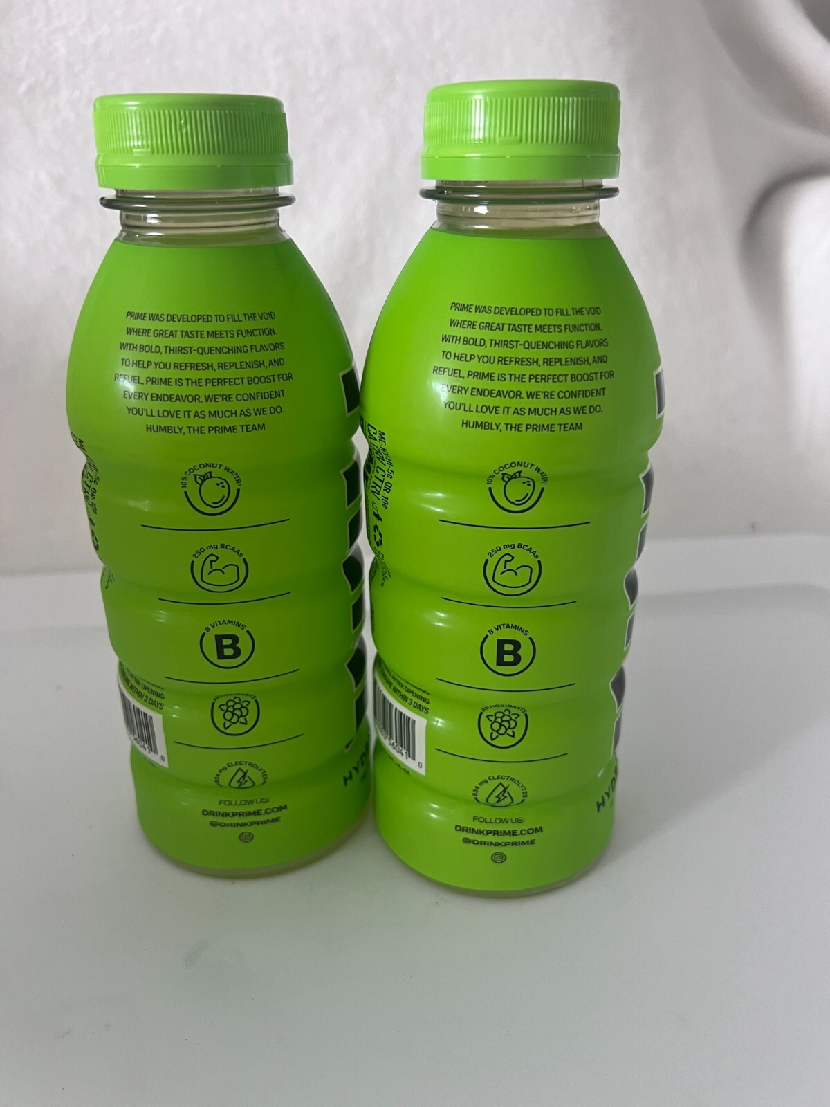 Prime Lemon Lime Hydration Drink Flavor 16.9 FL OZ Bottles Lot of 2