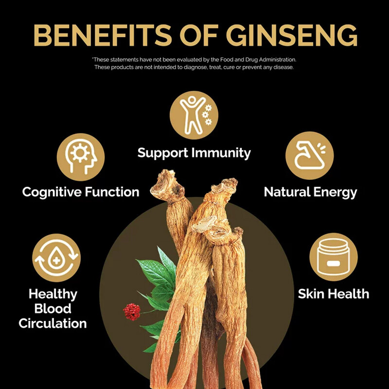 Korean Red Ginseng Root Capsules,342 mg,30/60/120Caps-Enhances Circulation