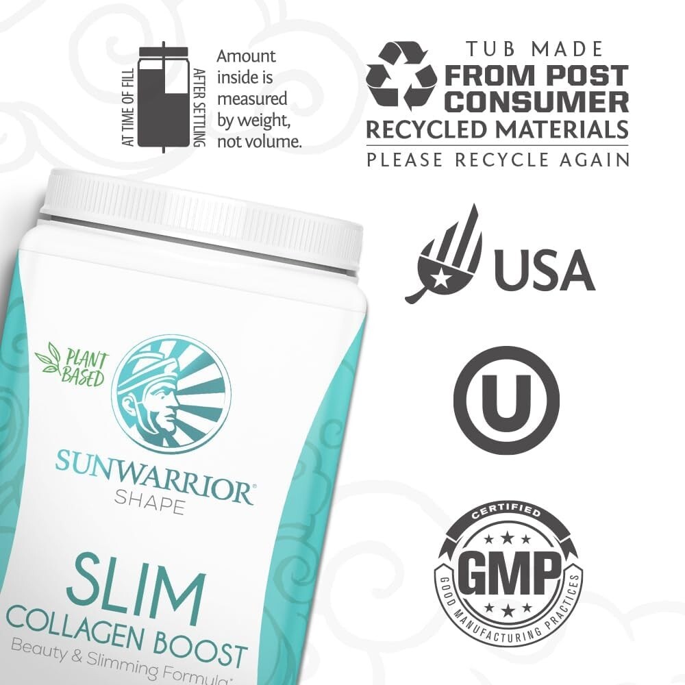 Sunwarrior Slim Collagen Peptides Powder with Vitamin C, Biotin Gluten Free Keto