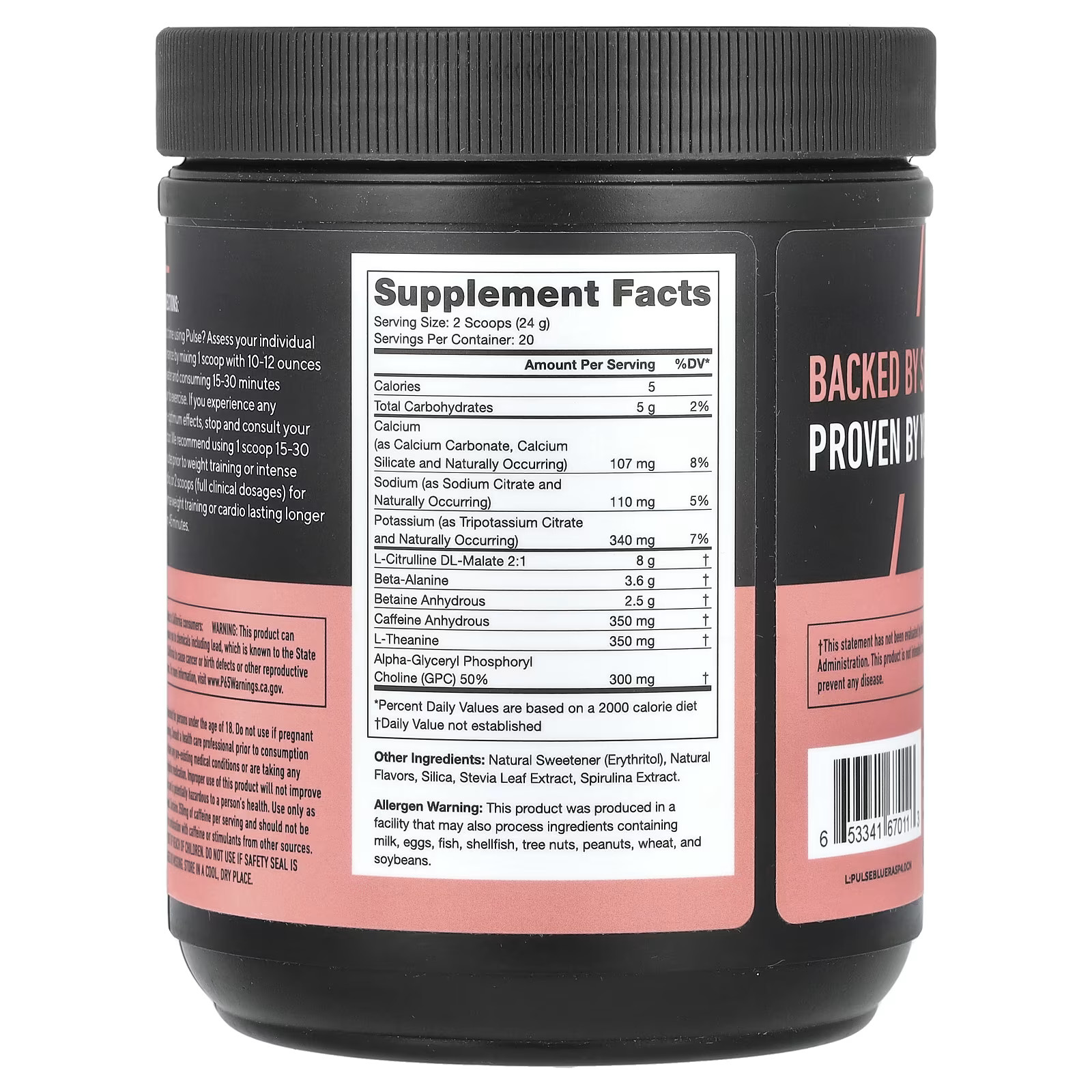 2 X Legion Athletics, Pulse, Pre-Workout Drink, Blue Raspberry , 1.06 lbs (480 g