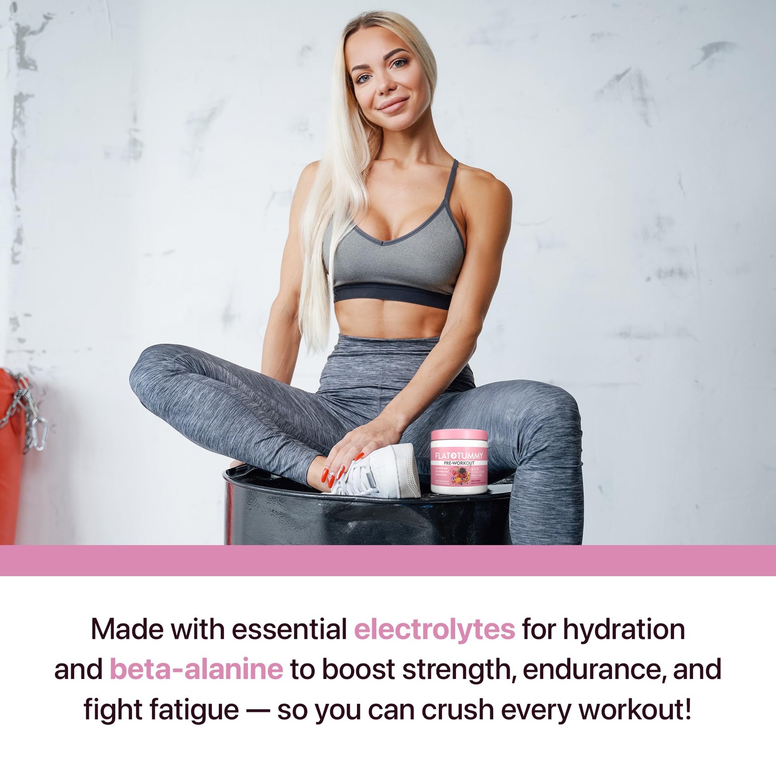 Flat Tummy Pre Workout Powder For Women Energy Endurance And Muscle Support 3G