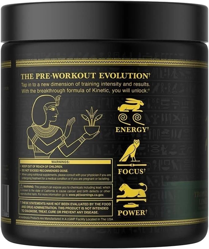 Kinetic Mushroom Enhanced Pre Workout Ambrosia Collective Tropical Lime