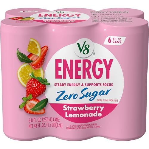 Energy 8 fl. oz. Can (6 Pack of 6 (8 Fl Oz) Zero Sugar Strawberry Lemonade