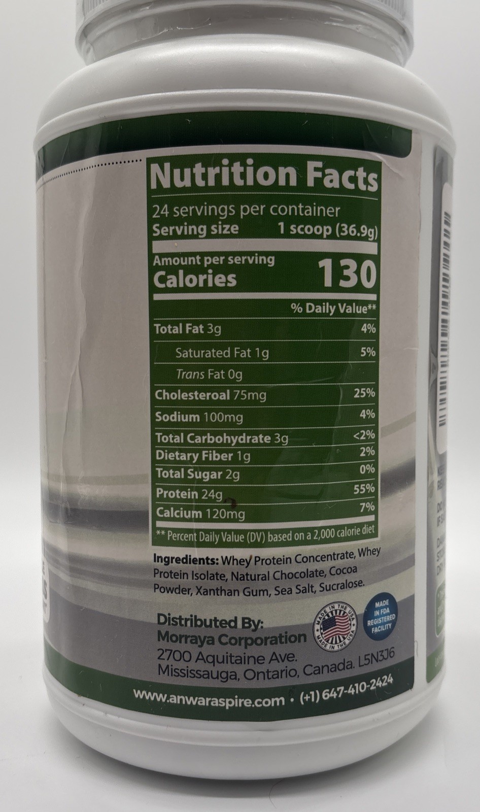 Morraya Whey Protein Chocolate 31.2oz Exp 07/27 New Sealed