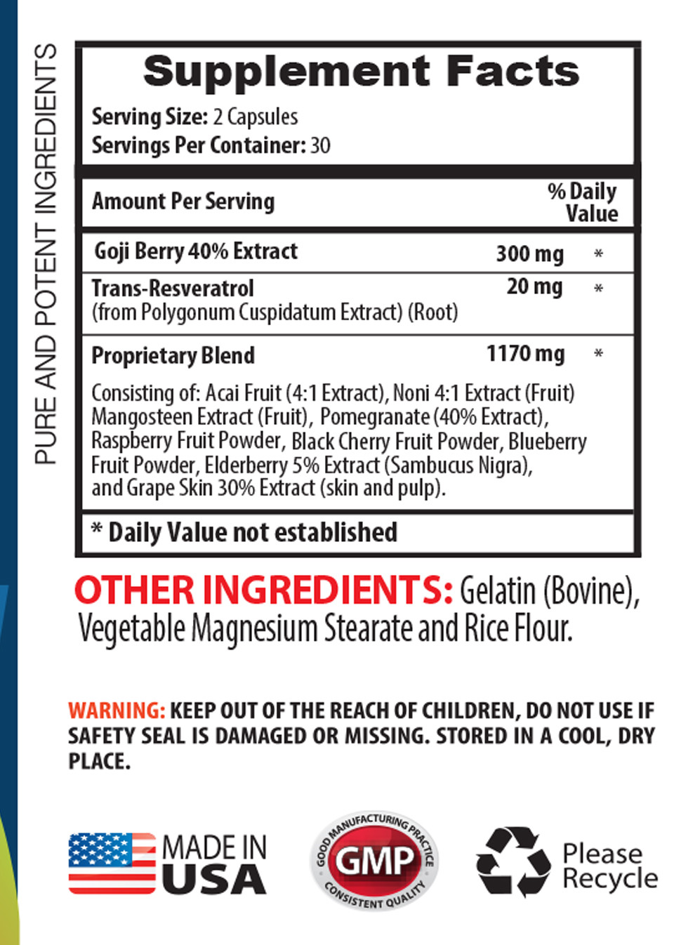 hormone balance – GOJI BERRY EXTRACT 300mg – antioxidant supplement – 2 Bottles