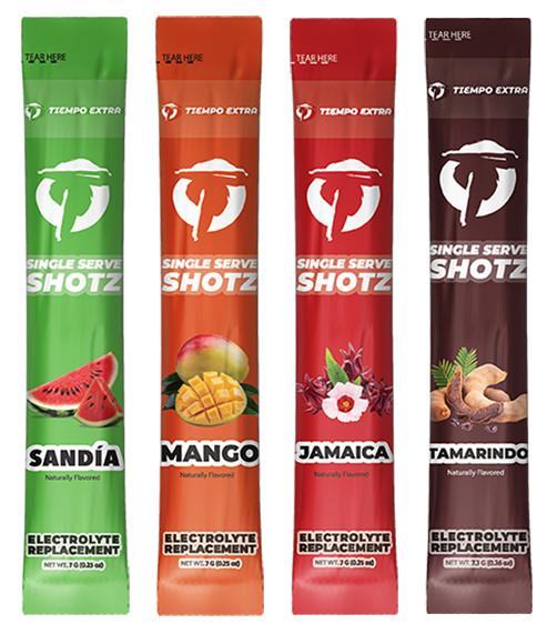 Overtime Tiempo Extra Single Serve Shotz Drink Mix Sticks, Latin-Inspired Flavor
