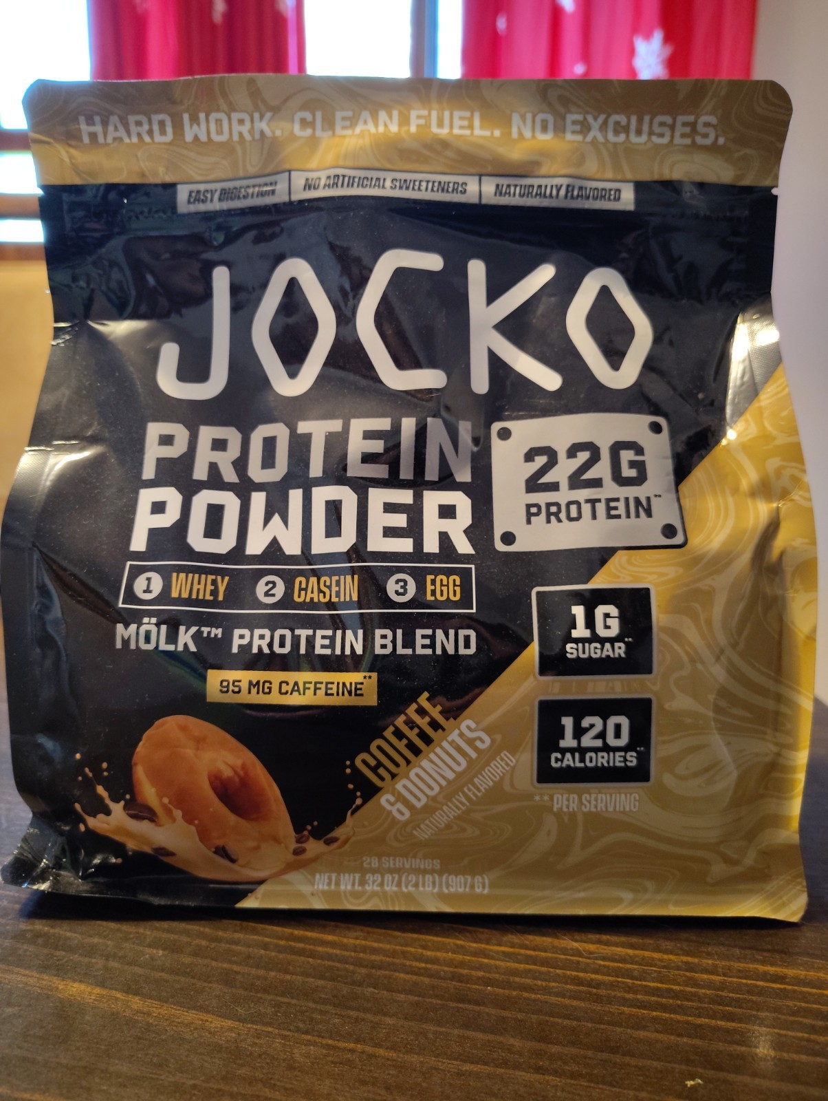 Jocko Molk 22g Protein Powder 28 Servings Coffee & Donuts 32 OZ 5/2027