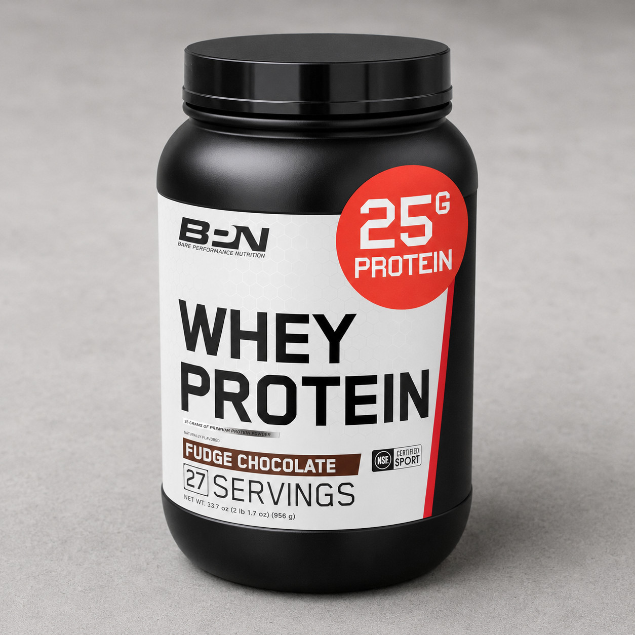 Whey Protein Casein Blend Fudge Chocolate 25g 27 Serv BPN NSF Certified New