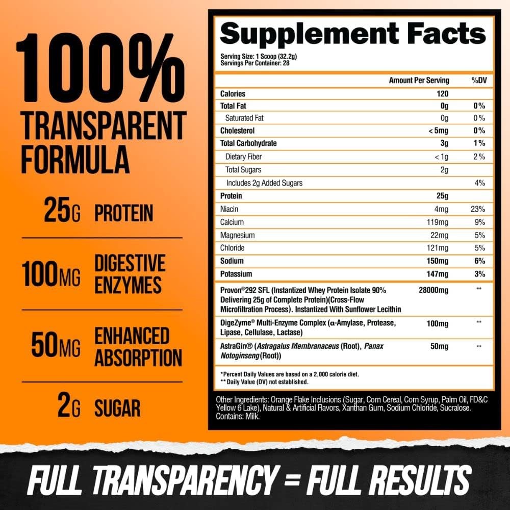 Alpha Lion Superhuman Whey Isolate, Low Carb, Orange Gainsicle, 28 Servings