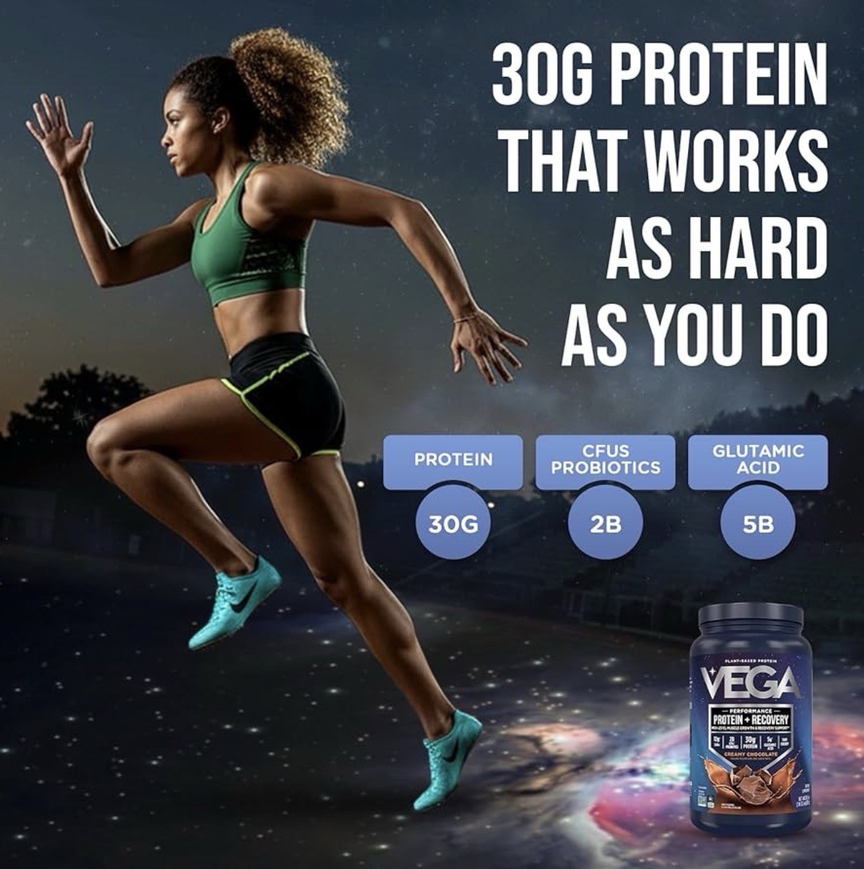 Vega Performance Protein + Recovery 1lb Creamy Chocolate 19 Servings Exp01/15/27
