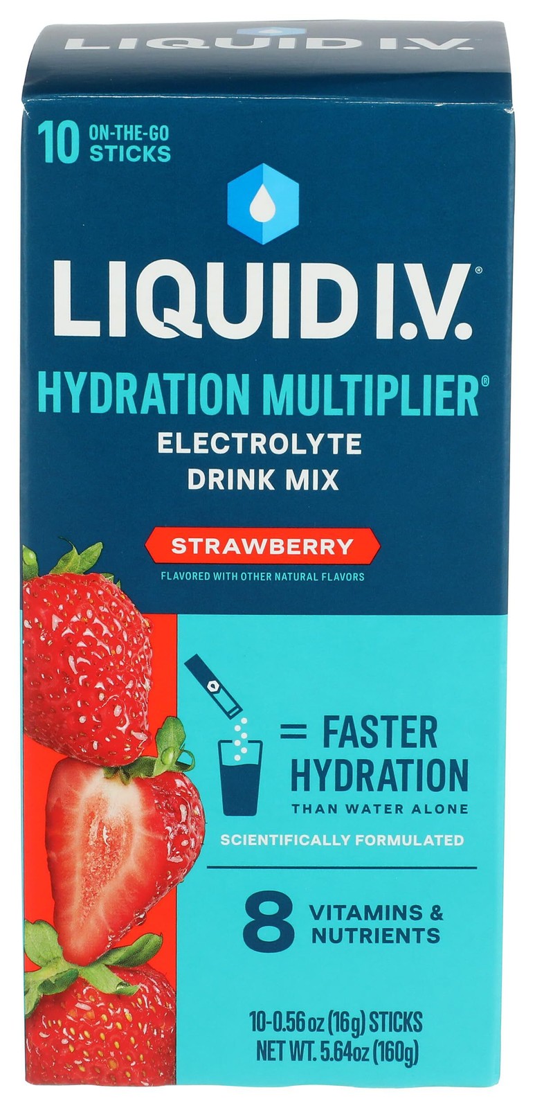 8/26 LIQUID IV Strawberry Hydration Electrolyte 10 Count, 0.56 OZ