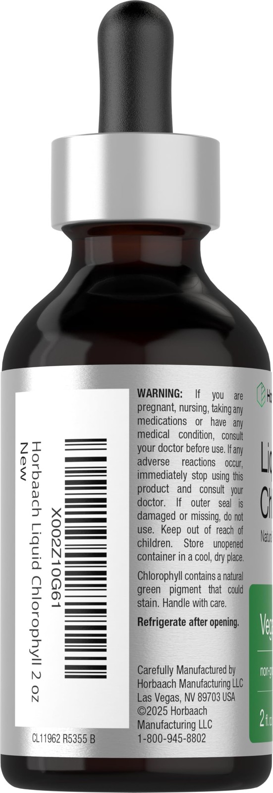 Horbäach Liquid Chlorophyll Drops | 2 oz | Vegan, 2 Ounce (Pack of 1)